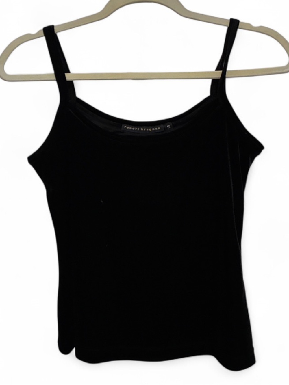 Vintage Robert Krugman Black Velvet Slim Strap Tank Top